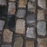 wet cobblestones